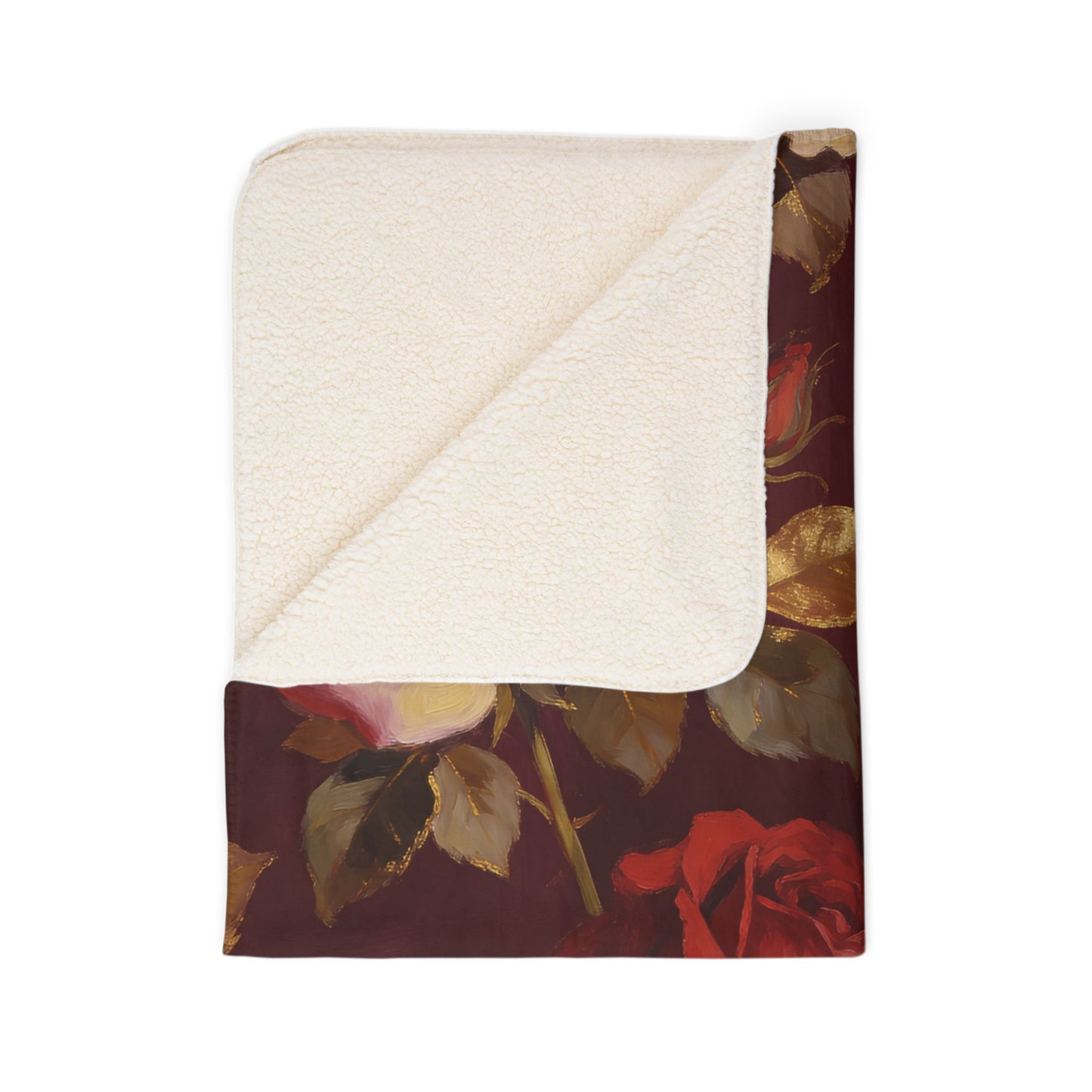 Folded blanket with fleece sherpa lining